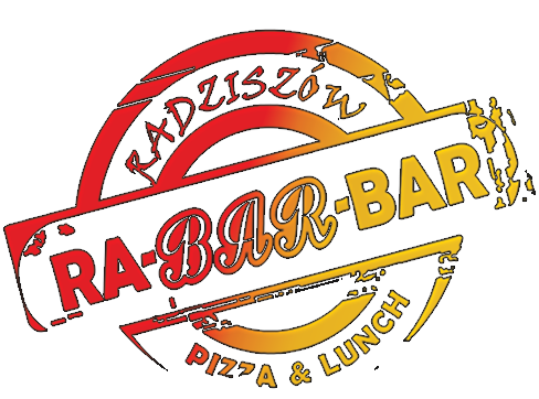 Dwukolorowe logo RaBarBar Radziszow Pizza and Lunch
